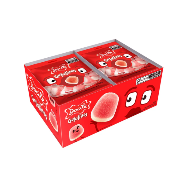 BALA GELATINES MINI BEIJO DOCILE 15G