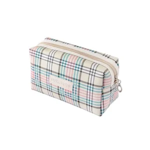 Nécessaire PVC + PU Xadrez (18cm, sem alça)